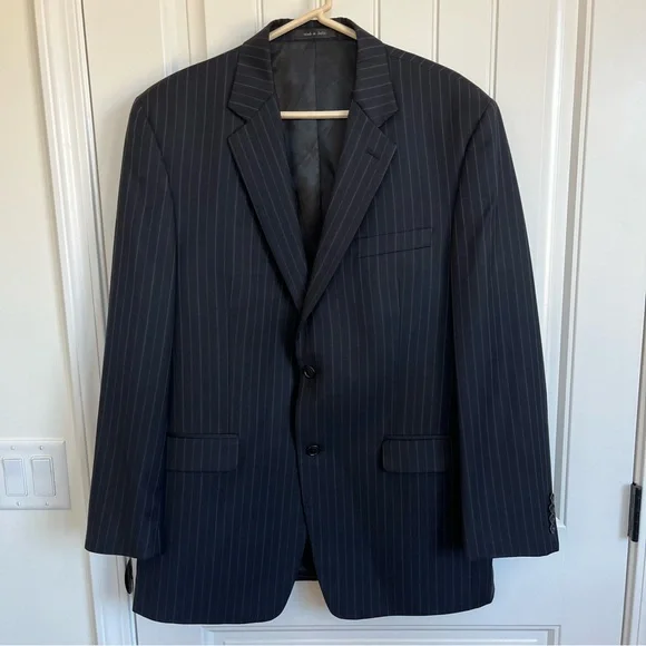 Lauren Ralph Lauren Men’s Wool Navy Striped Jacket Blazer 42L - Picture 2 of 6